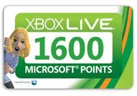 XBoxLive 1600 Points 訂閱卡